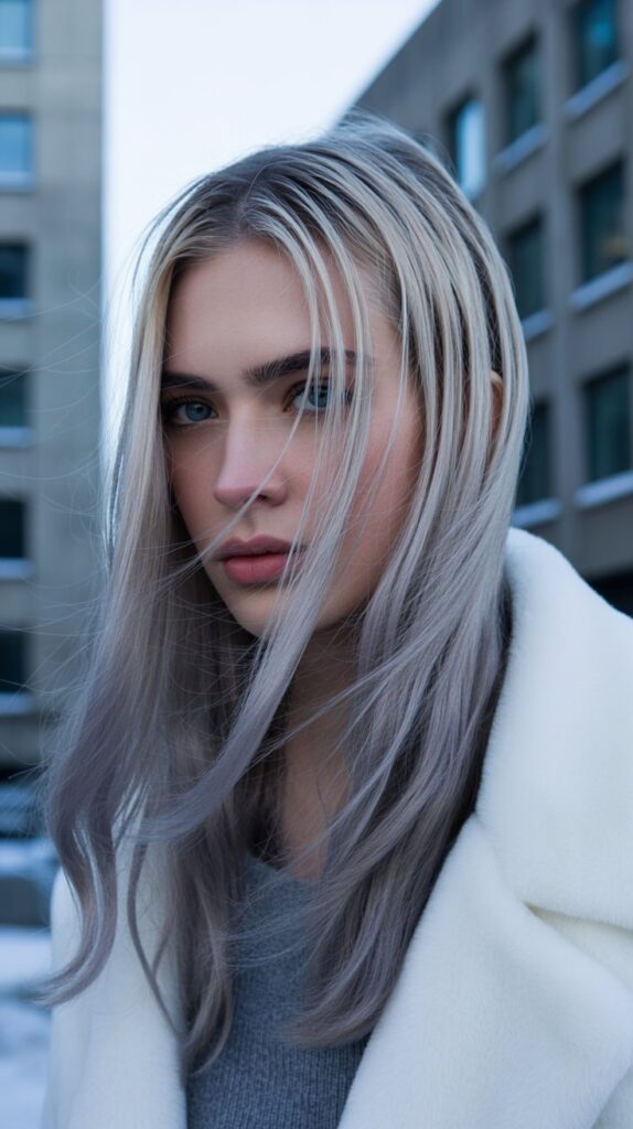 25+ Winter Hair Colors for Blondes: Cool, Chic, and Stunning 5 Silver Blonde