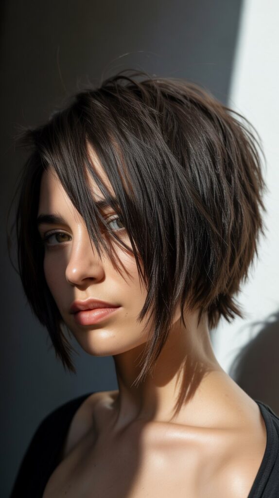 Best 30 Short Choppy French Bob Haircuts for an Instant Cool-Girl Look 5 Asymmetrical Choppy French Bob