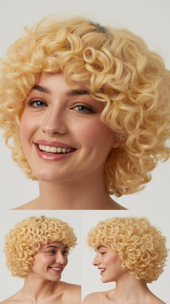 Vintage Pin Curl Updo Wig