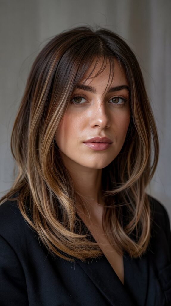 30 Stunning Long Bob with Layers and Curtain Bangs 11 Curly Long Bob with Layered Spirals and Curtain Bangs