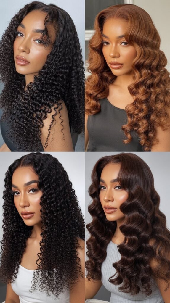 Curly to Deep Wave Transition Wig