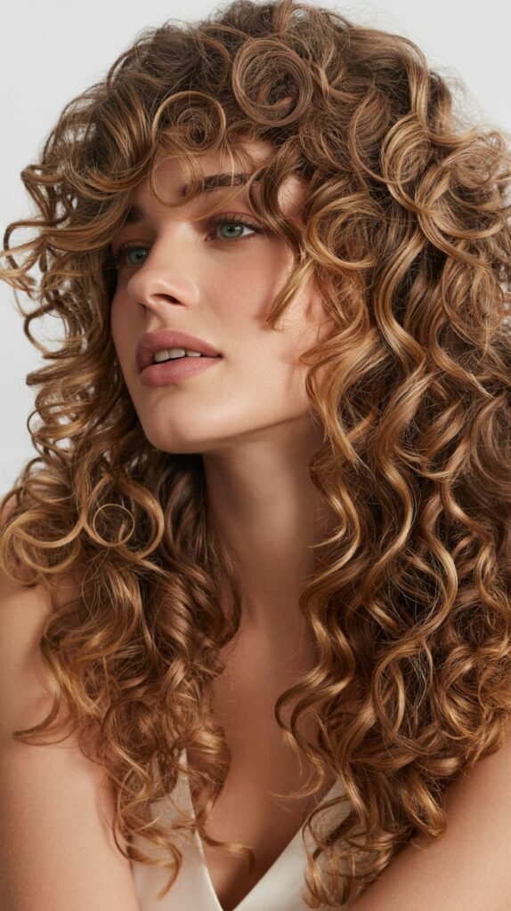  Long Curls with Money Pieces