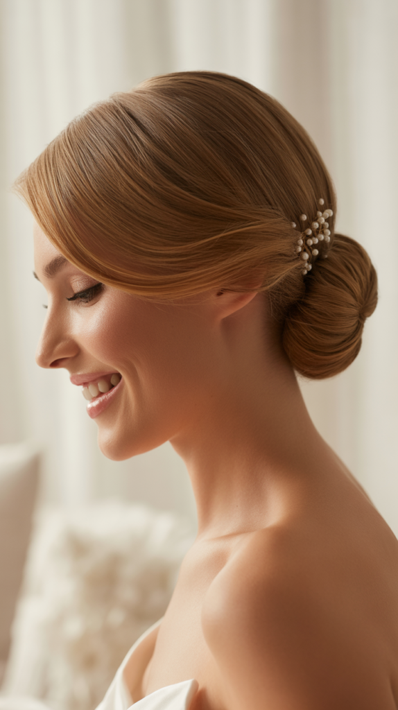 Polished Low Bun for Bob Length