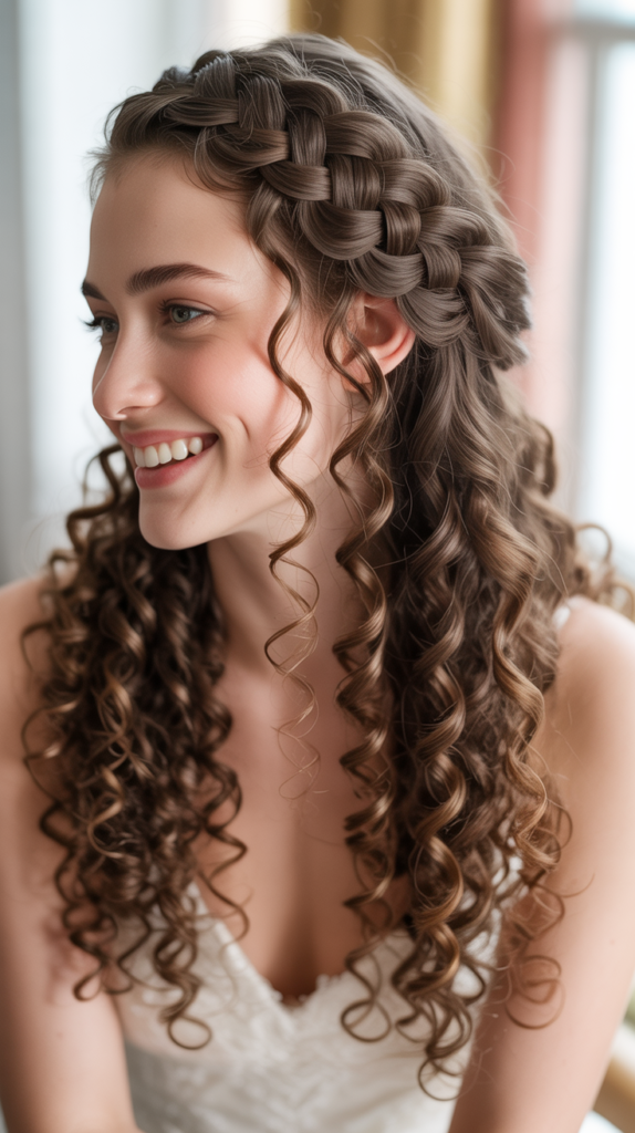 Waterfall Braid with Cascading Ringlets