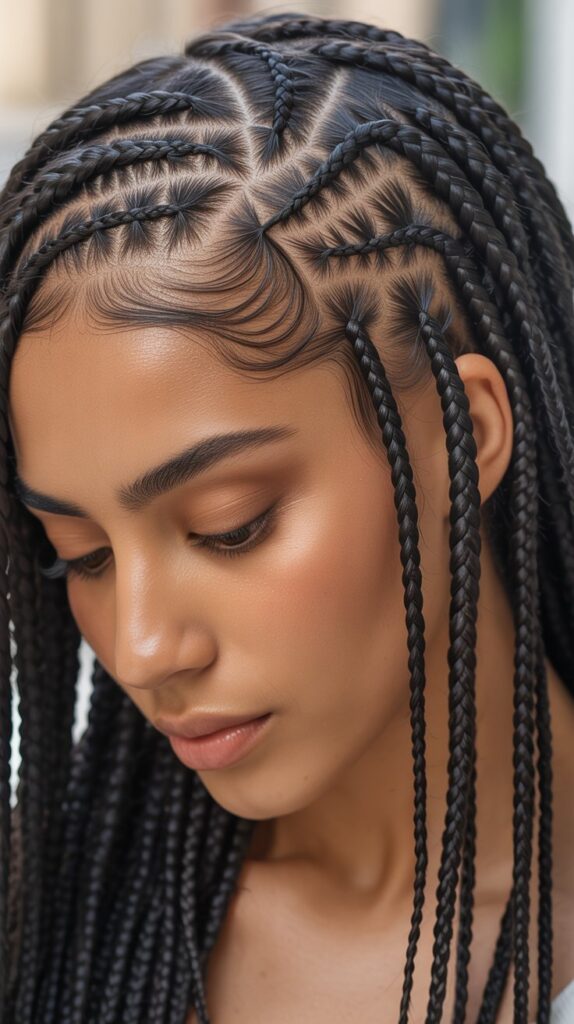 Top 27+ Stunning Side Part Knotless Braids to Try Right Now 5 5. Small Side Part Knotless Braids