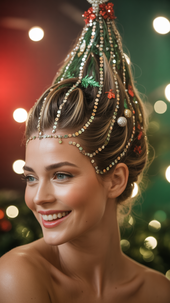 Sequined Hair Part Design