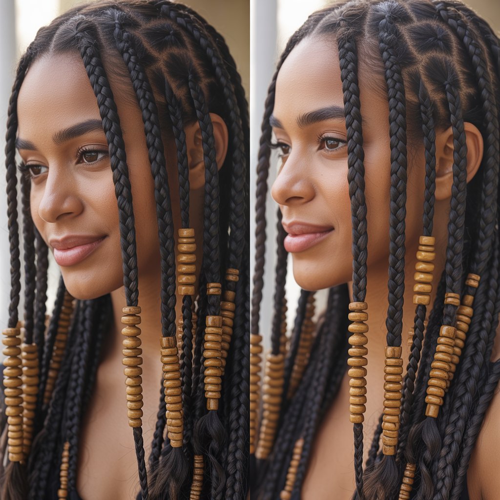 Top 27+ Stunning Side Part Knotless Braids to Try Right Now 9 9. Side Part Knotless Braids with Beads