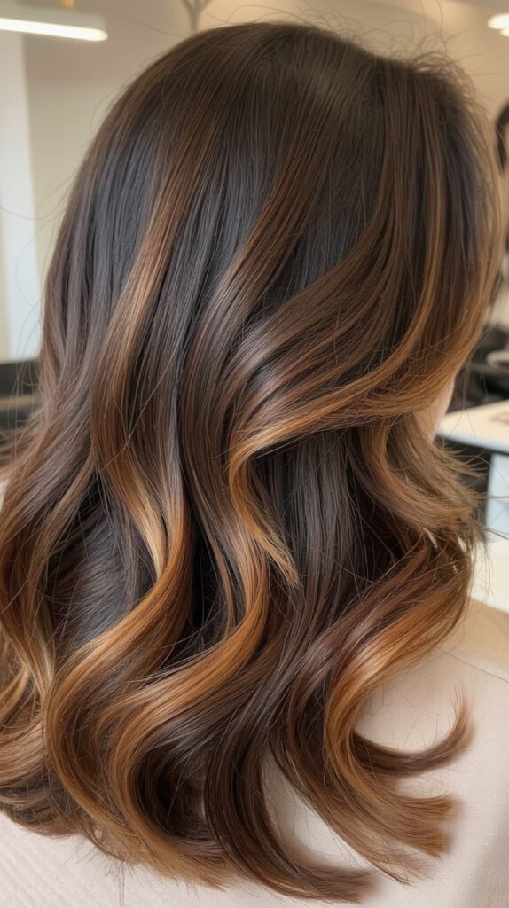 Espresso Balayage with Honey Highlights