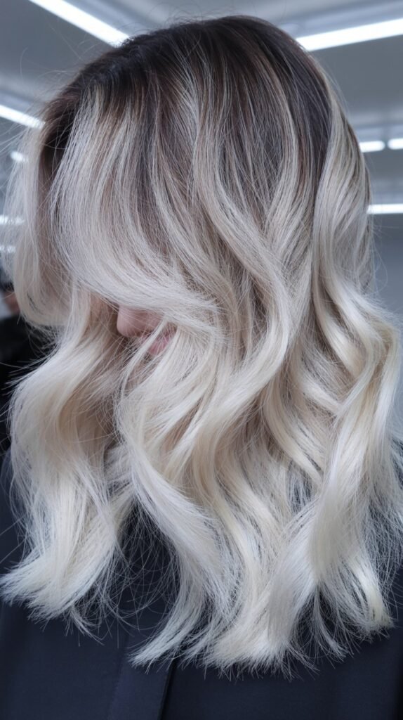Icy Blonde with Dark Roots