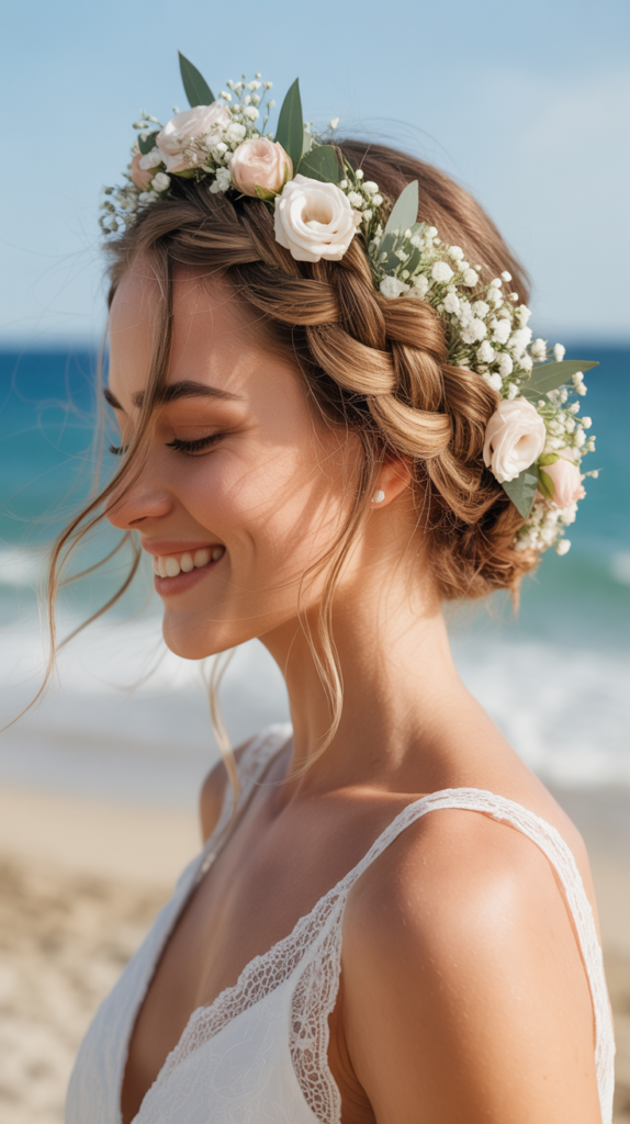 Milkmaid Braids With Flowers