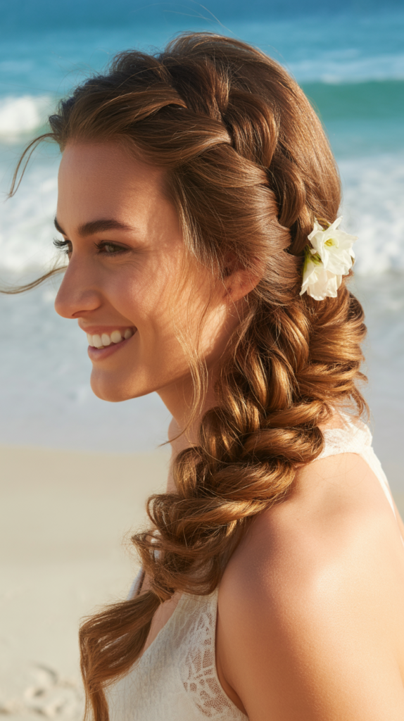 Waterfall Braid With Loose Waves