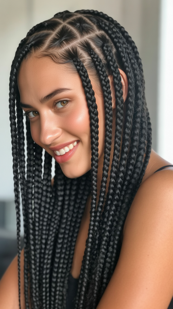 Classic Long Side Part Knotless Braids