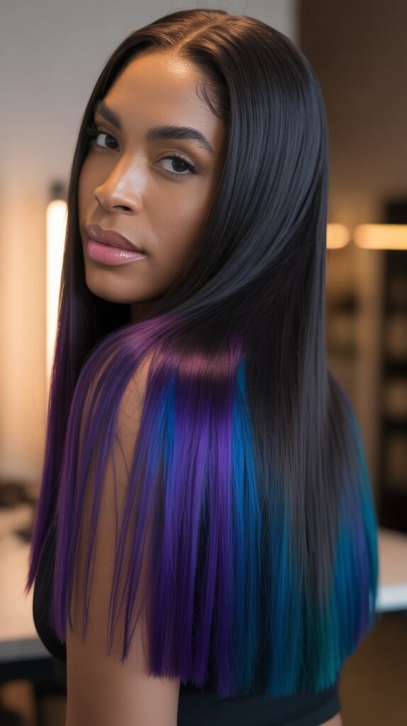  Straight Hair with Colored Ends