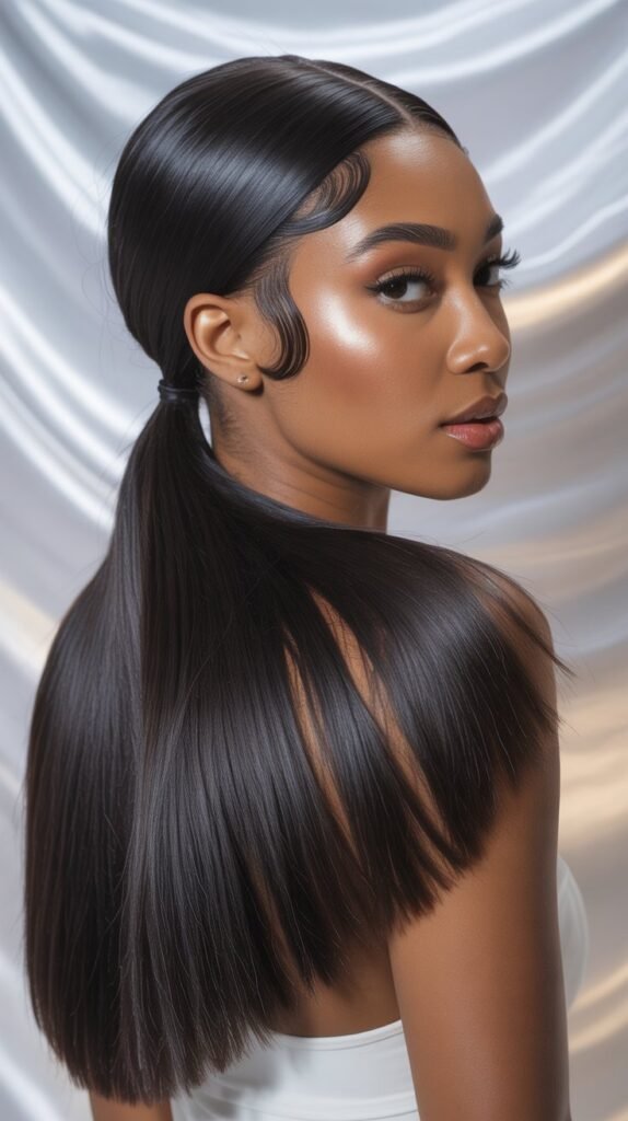  Straight Side Ponytail