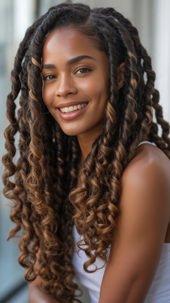 Goddess Locs with Curly Ends