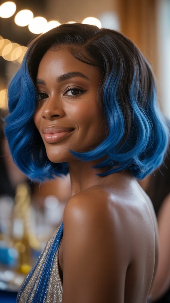 Turquoise Blue Long Straight