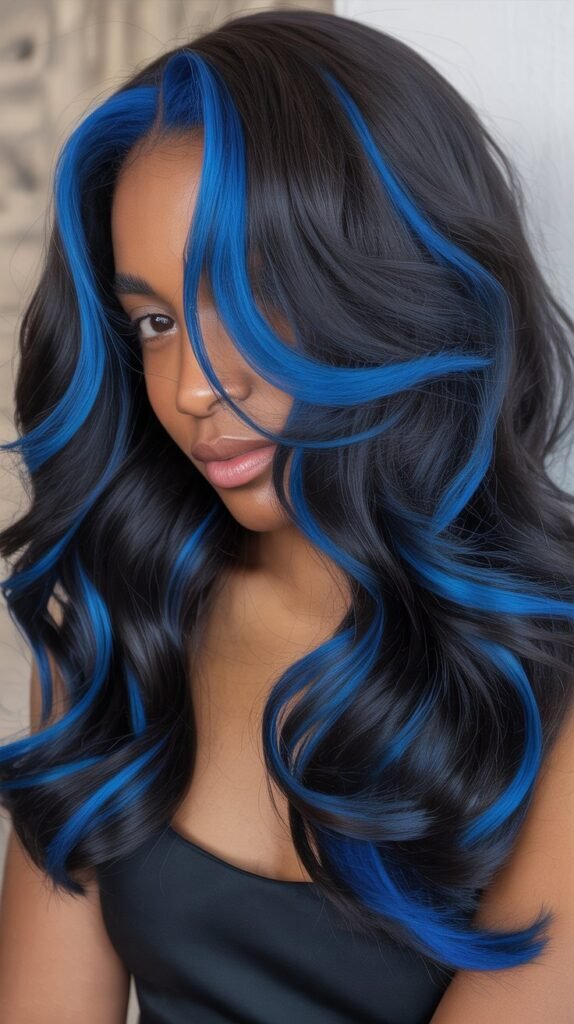 Jet Black with Blue Highlights
