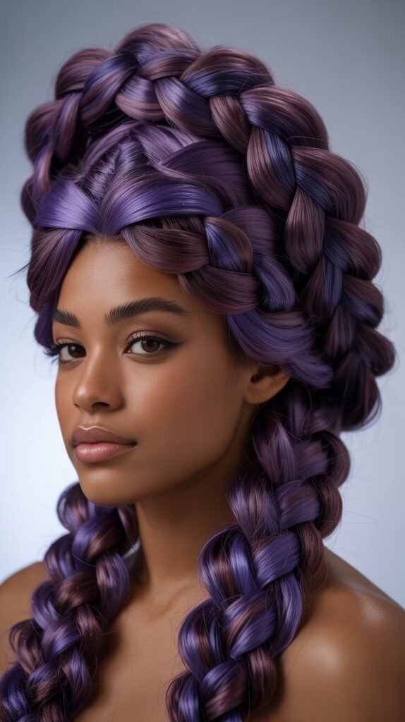Deep Purple Goddess Braids Crown