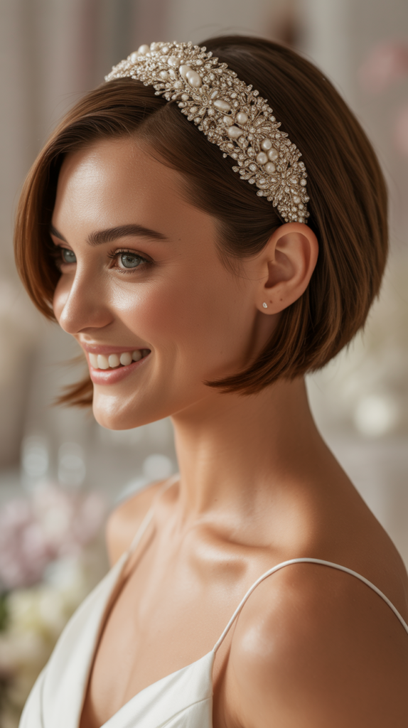 Jeweled Headband with Tucked Sides