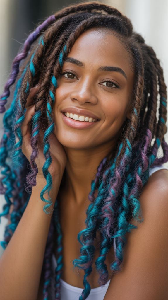  Faux Locs with Colored Tips