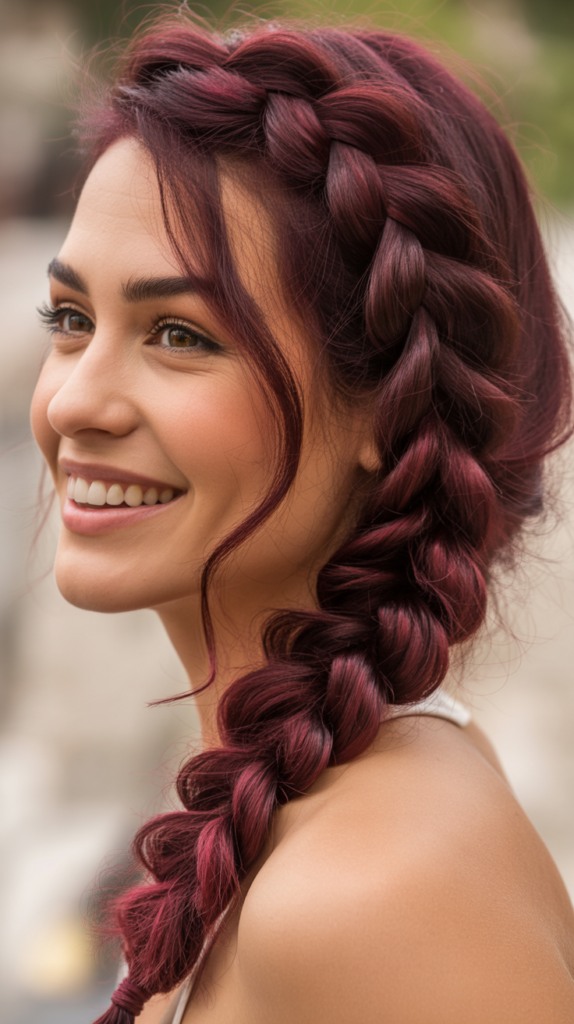  Burgundy Braided Styles