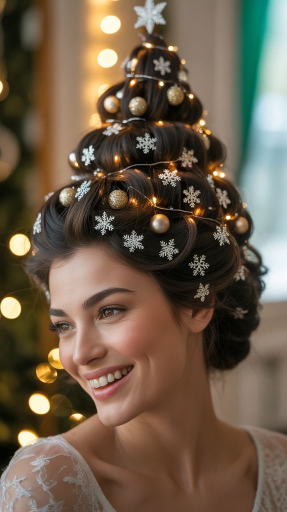 Snowflake Pin Scattered Updo