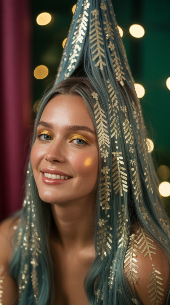  Metallic Hair Stenciling