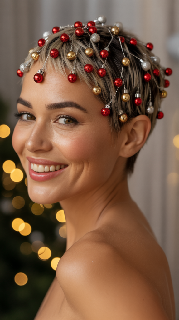 Layered Ornament Clips in Pixie Cut