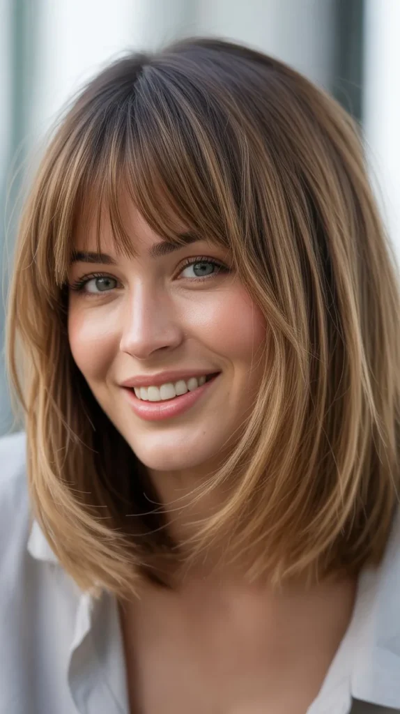 Lived-In Lob with Effortless Bangs