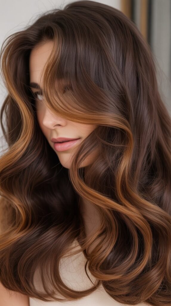 Toffee Highlights on Brunette Base