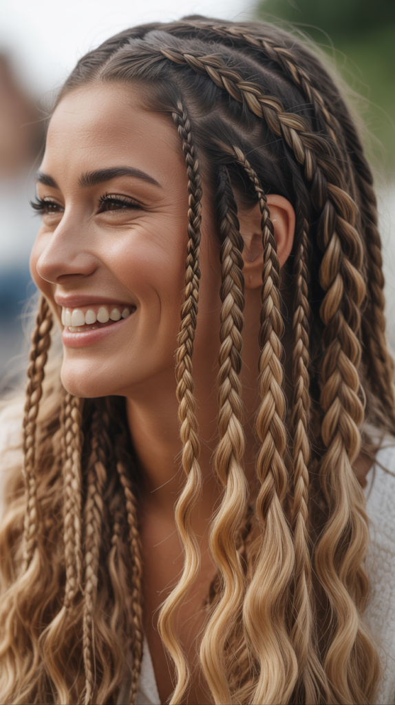 Side Braid with Highlights  Lowlights