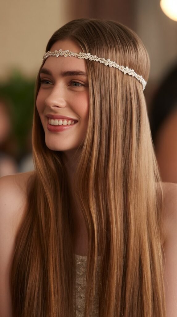 Straight Hair with Headband Accent