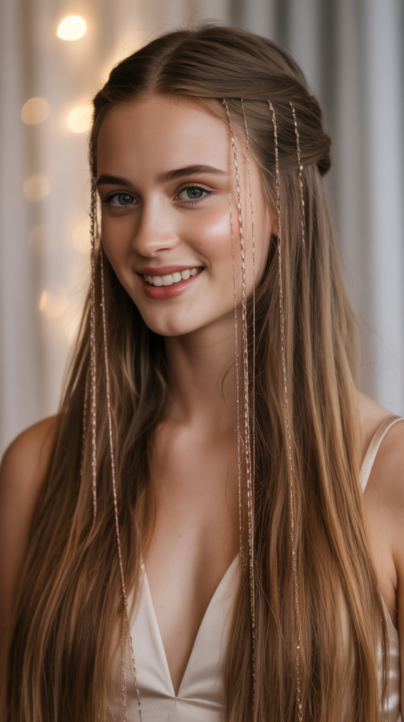 Straight Hair with Hair Chains
