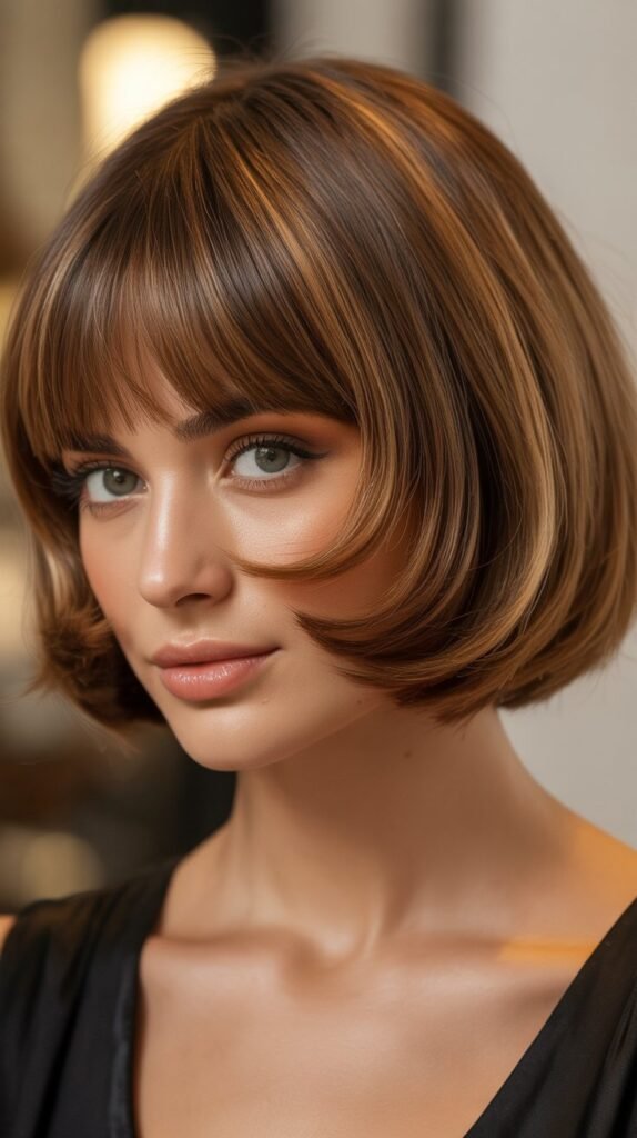 Retro Bob with Vintage-Inspired Curtain Bangs