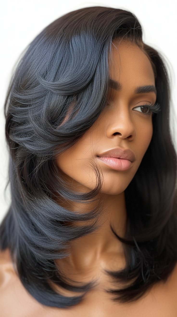 Layered Side Part with Face-Framing Pieces