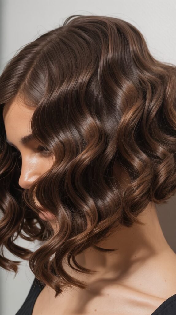 Dramatic Wavy Angled Bob