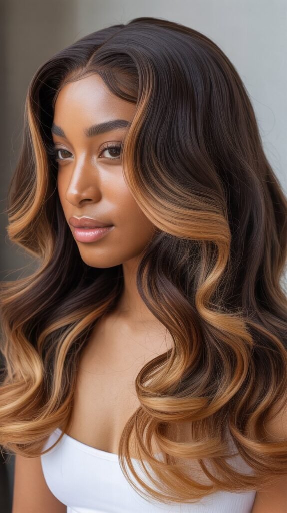 Ombre Color Middle Part