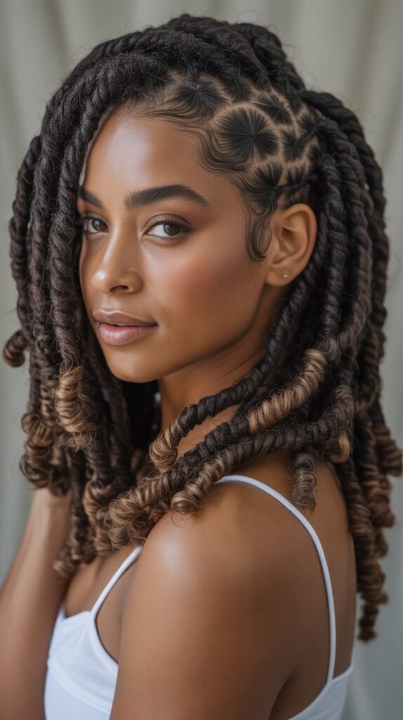 Side Part Butterfly Locs