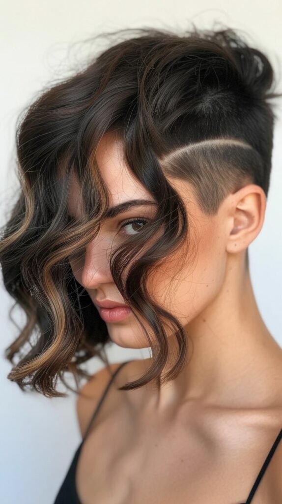 Wavy Angled Bob with Undercut