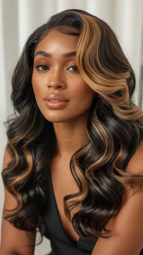  Long Wavy Side Part with Highlights