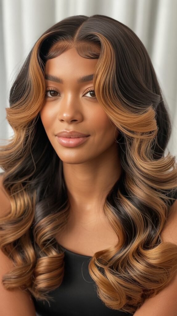 Balayage Ombre with Middle Part