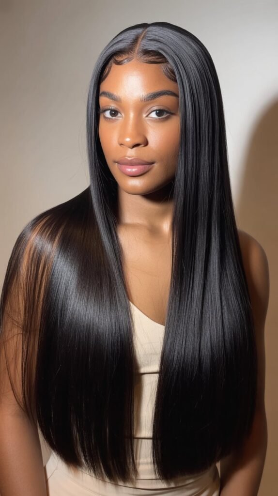 Classic Long Straight Wig with Middle Part
