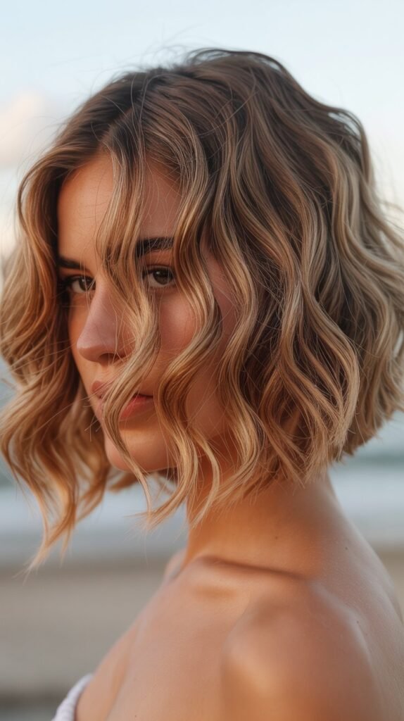 Beachy Wavy Angled Bob