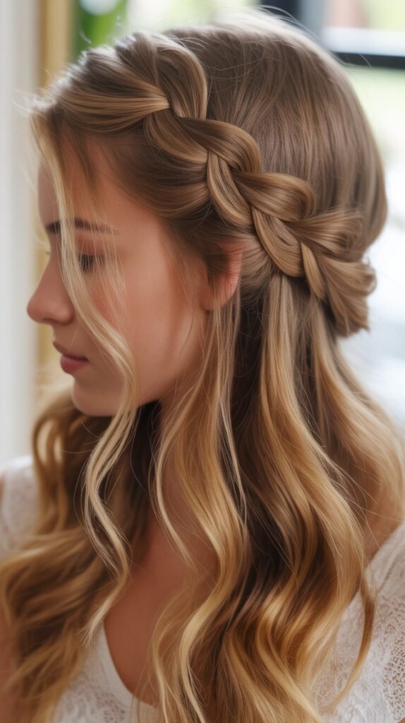 Waterfall Braid Half-Up