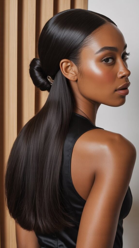  Half-Up Half-Down Straight Style