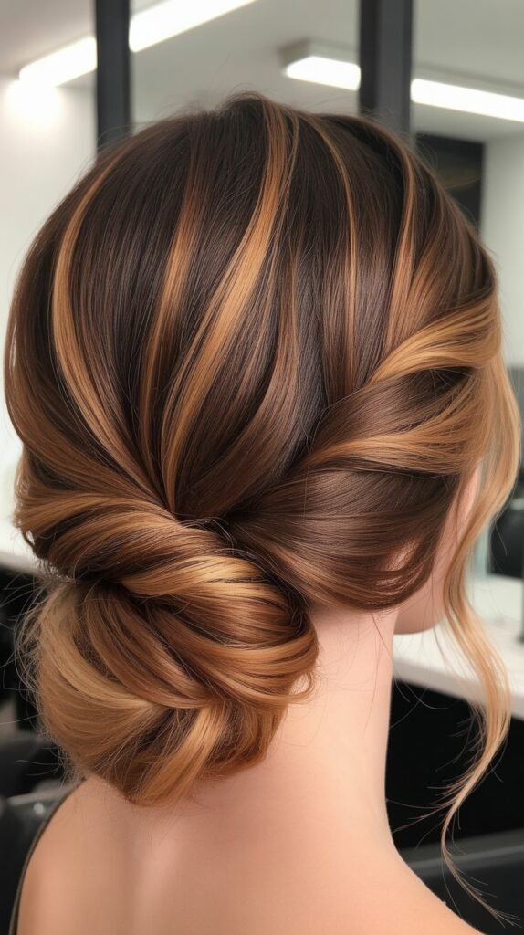 Chocolate Caramel Melt Updo Hairstyles