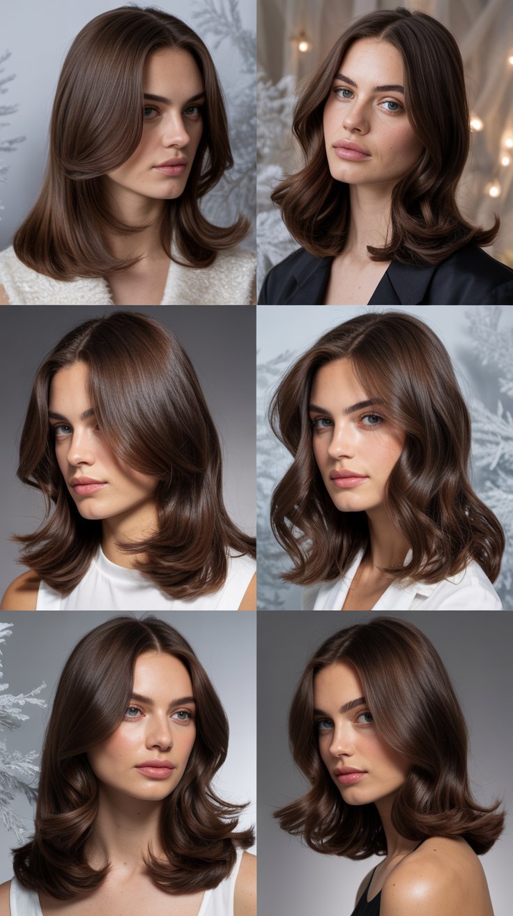 33 Glossy Chocolate Brown Hair Color Looks for a Winter Glow-Up