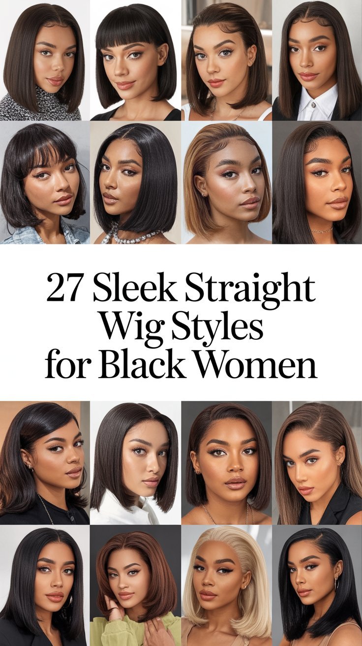 27 Sleek Straight Wig Styles for Black Women