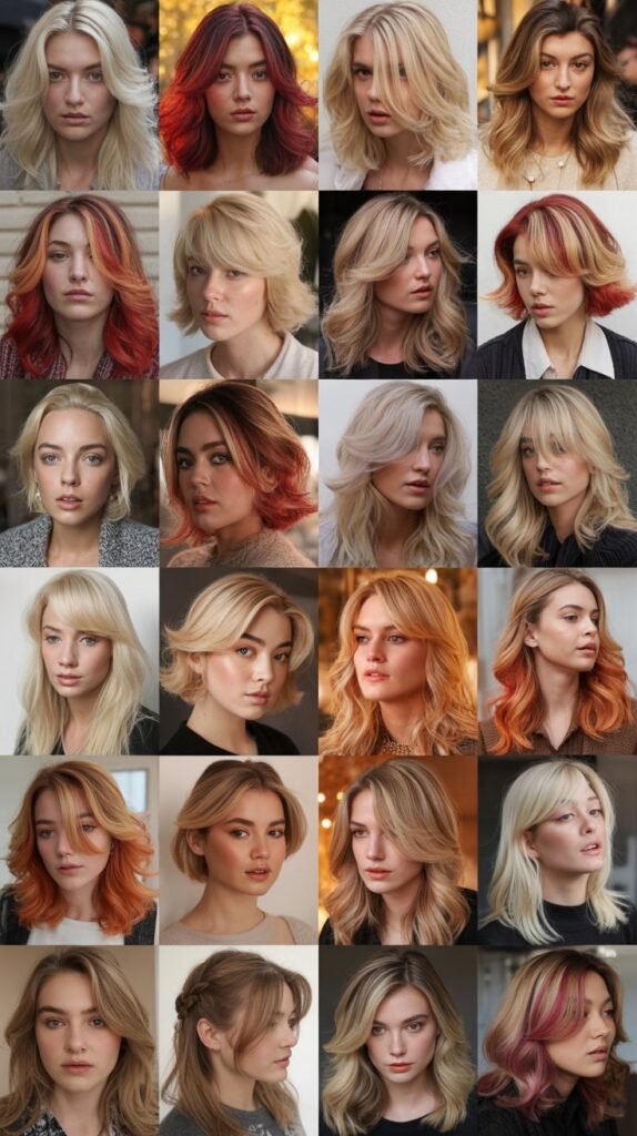 32 Trendy Blonde Hair with Red Lowlights for Fall