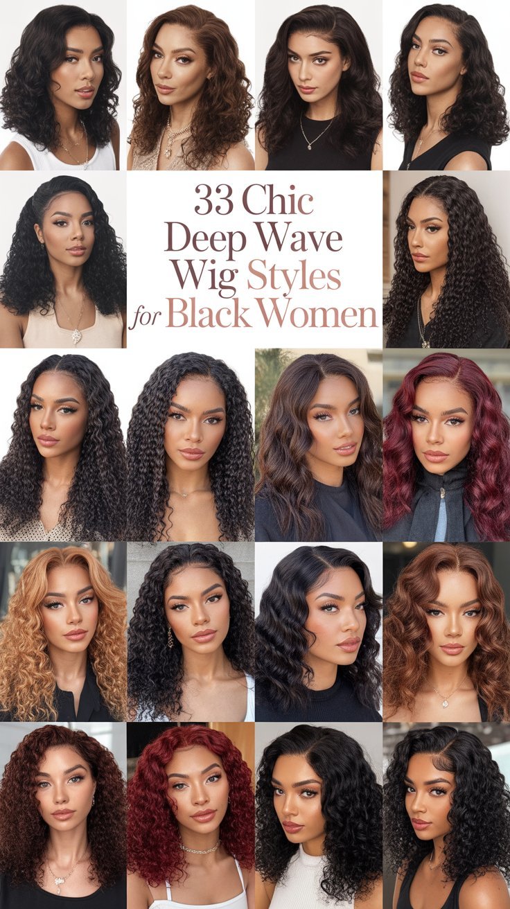 33 Chic Deep Wave Wig Styles for Black Women